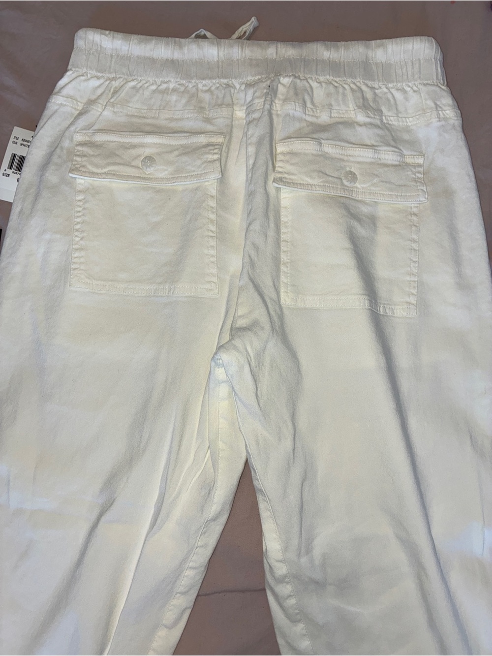 KUT From The Cloth White Linen Cargo Drawstring Pants - Picture 10 of 13